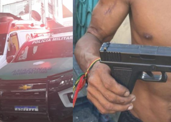 Com o suspeito foi encontrado ainda uma arma falsa. Foto: Reprodução