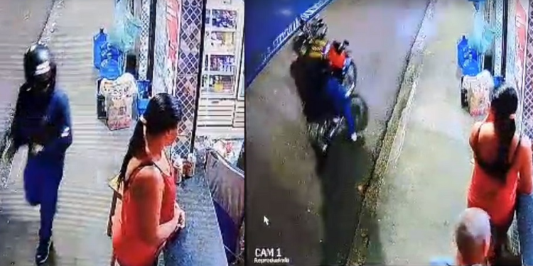 Os dois usavam capacetes para não serem identificados. Foto: Reprodução