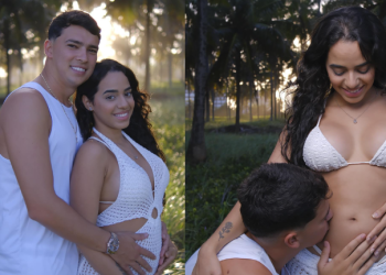 O casal fez um ensaio temático para contar a novidade. Foto: Reprodução