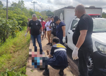 O corpo foi encontrado nesta manhã por moradores. Foto: Reprodução