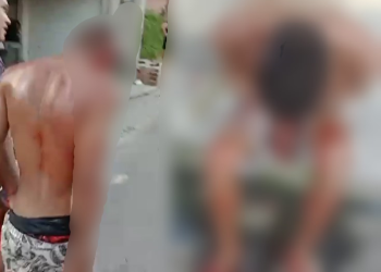 O homem foi levado para a polícia. Foto: Reprodução