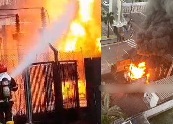 As chamas causaram pânico entre os moradores, mas foi controlado rapidamente. Foto: Reprodução