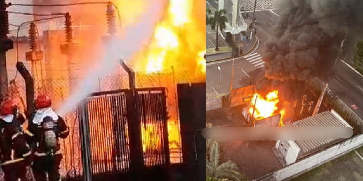 As chamas causaram pânico entre os moradores, mas foi controlado rapidamente. Foto: Reprodução