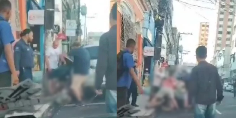 O caso aconteceu numa rua onde tem muitas lojas. Foto: Reprodução