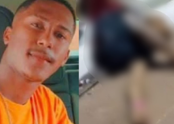 Uma parte ficou na rua e a outra na calçada. Foto: Reprodução