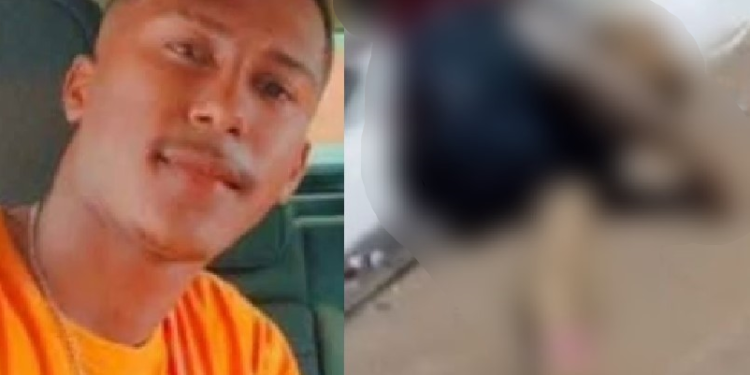 Uma parte ficou na rua e a outra na calçada. Foto: Reprodução