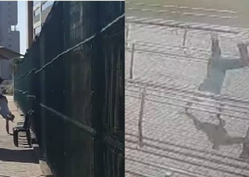 O motorista foi flagrado pelas câmeras de segurança do local. Foto: Reprodução