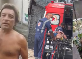 O pedreiro estava fazendo um serviço no quintal de uma casa. Foto: Reprodução