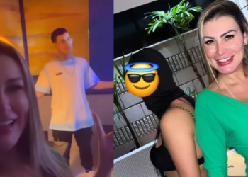 O filmaker de Andressa tem sido o filho, o que tem causado muita estranheza na internet. Foto: Reprodução