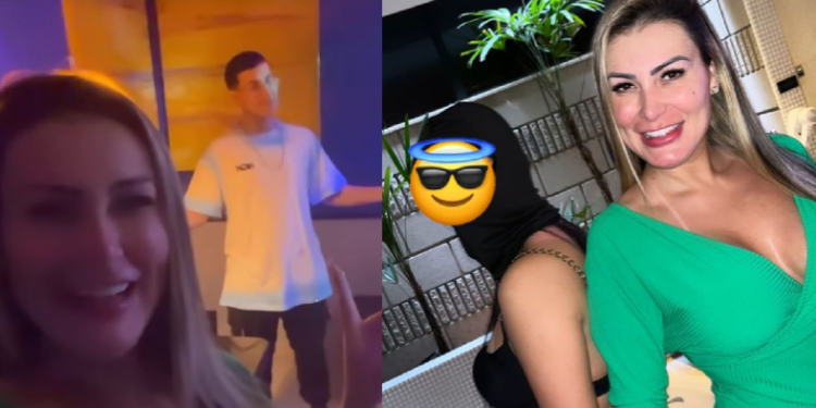 O filmaker de Andressa tem sido o filho, o que tem causado muita estranheza na internet. Foto: Reprodução