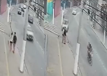 O casal estava na calçada. Foto: Reprodução