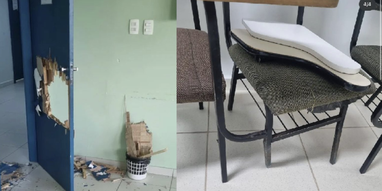 Uma cadeira ainda foi usada. Foto: Reprodução