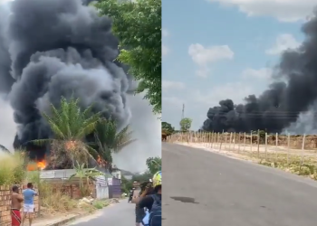 A fumaça escura era possível ver de longe. Foto: Reprodução