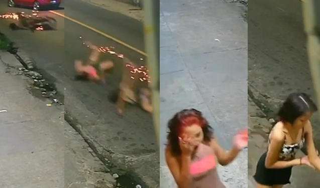 O caso ocorreu de noite e as duas estavam sem capacete. Foto: Reprodução