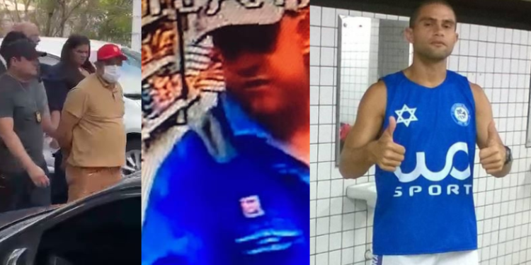 O crime ocorreu em julho deste ano e o suspeito usava um macacão azul e um boné no dia do crime. Foto: Reprodução