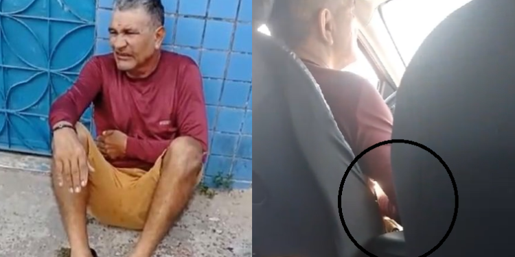 O homem foi filmado pelas vítimas dentro do carro. Foto: Reprodução