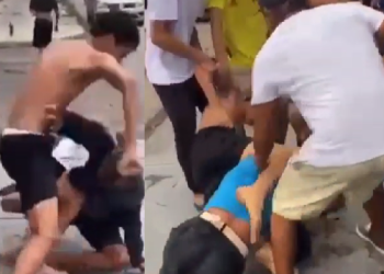 Os dois se estranharam no meio da rua, perto de shopping. Foto: Reprodução