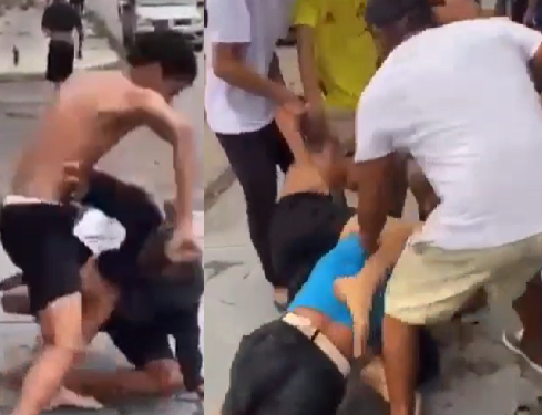 Os dois se estranharam no meio da rua, perto de shopping. Foto: Reprodução