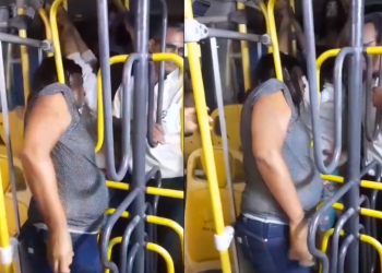 O motorista ainda tentou ajudar a passageira. Foto: Reprodução