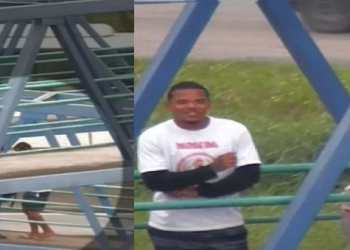 O namorado da vítima ainda aparece conversando com o comparsa, que foi quem a roubou. Foto: Reprodução