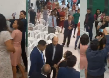 A confusão fez até o pastor passar mal. Foto: Reprodução