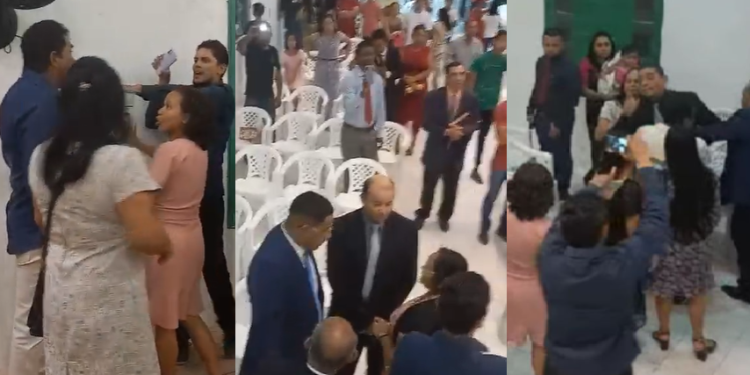 A confusão fez até o pastor passar mal. Foto: Reprodução