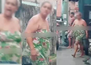 A mulher estava revoltada e a tensão no local do crime era grande. Foto: Reprodução