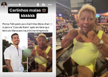 A influenciadora postou um vídeo fazendo o pedido e Carlinhos repostou. Foto: Reprodução/Instagram
