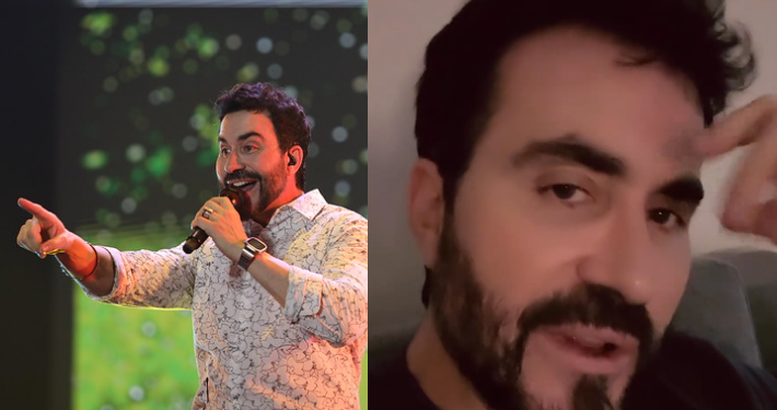 Fábio de Melo foi headliner do palco Guardião da Amazônia. Foto: Clóvis Miranda / Semcom e reprodução Instagram