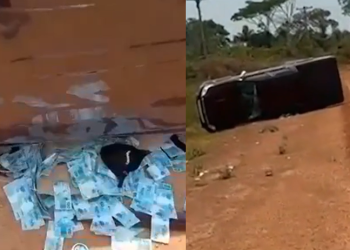 Os criminosos abandonaram o carro com o dinheiro e as vítimas. Foto: Reprodução