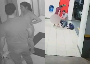 Não deu tempo nem do casal chegar no carro. Foto: Reprodução