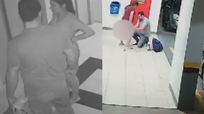 Não deu tempo nem do casal chegar no carro. Foto: Reprodução