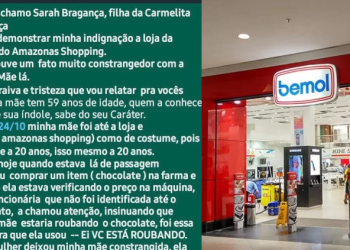 A mulher disse que a mãe estava verificando o preço de um chocolate quando foi acusada. Foto: Reprodução