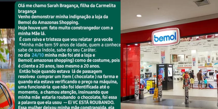 A mulher disse que a mãe estava verificando o preço de um chocolate quando foi acusada. Foto: Reprodução