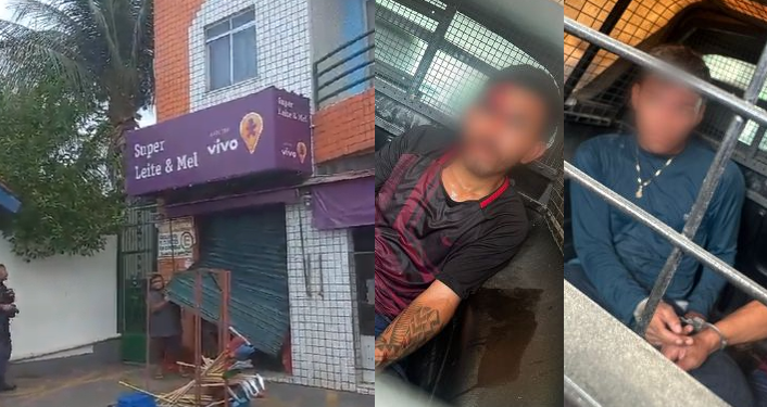 Um dos criminosos acabou agredido. Foto: Reprodução