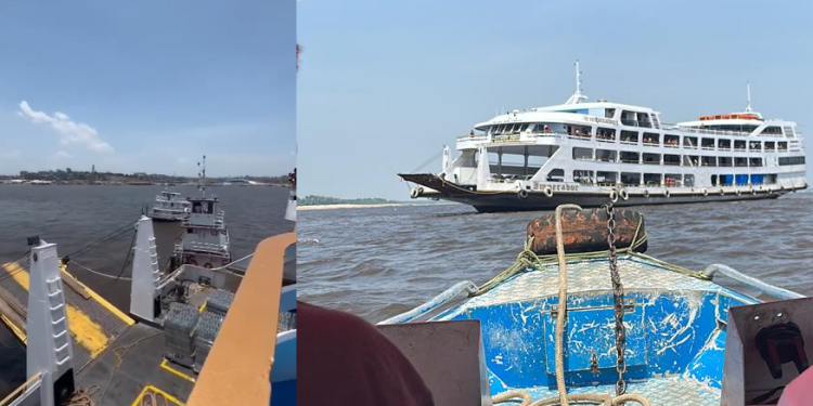 Cinco rebocadores atuavam para tentar retirar o barco. Foto: Reprodução