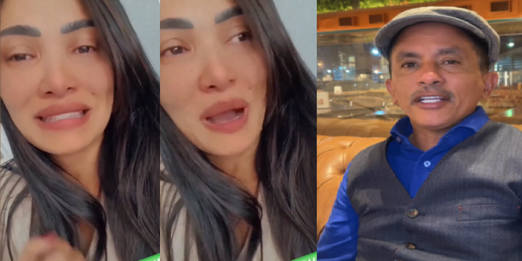 A cirurgiã-dentista apareceu abalada e rebateu as acusações do artista. Foto: Reprodução