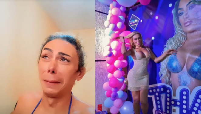 A influenciadora trans não viu como gostaria e caiu no choro. Foto: Reprodução