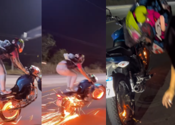 Ela ainda colocou faíscas nas rodas. Foto: Reprodução