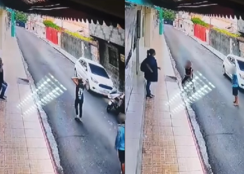 Um deles passa pela vítima e depois retorna. Foto: Reprodução