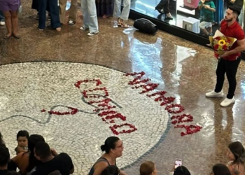 Com uma música romântica ao fundo, é claro que o pedido foi aceito. Foto: Reprodução