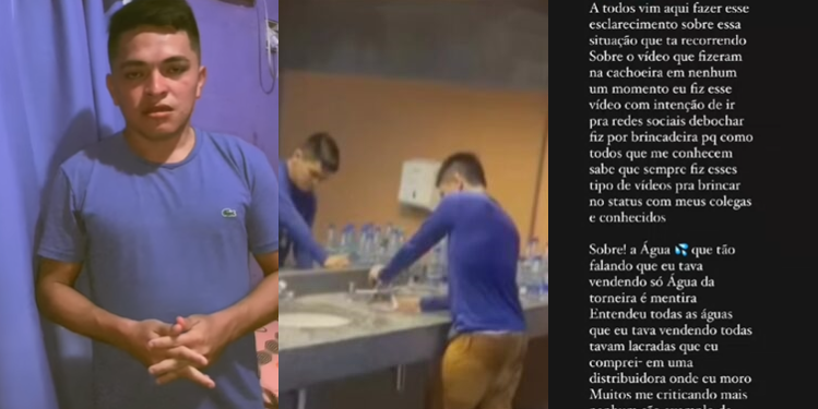 Erick Martins disse que realmente vendeu água, mas lacrada e que as do vídeo não eram dele. Foto: Reprodução/Instagram