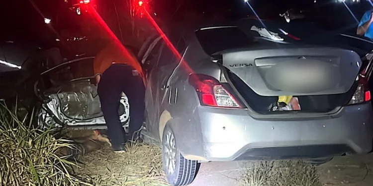 Mãe e filho estavam ainda com duas pessoas no veículo. Foto: Divulgação/PMRR