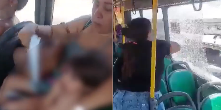 O transporte estava com o ar condicionado quebrado segundo os passageiros. Foto: Reprodução