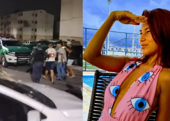 O PM foi preso em flagrante e a vizinhança o chamou de assassino. Foto: Reprodução