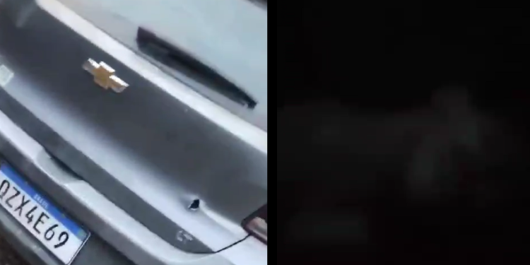 A mulher foi encontrada no banco traseiro do carro. Foto: Reprodução