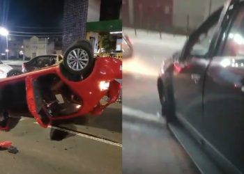 O acidente ocorreu na madrugada. Foto: Reprodução