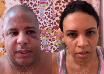 Tanto Marcelinho quanto a mulher casada aparecem no vídeo. Foto: Reprodução