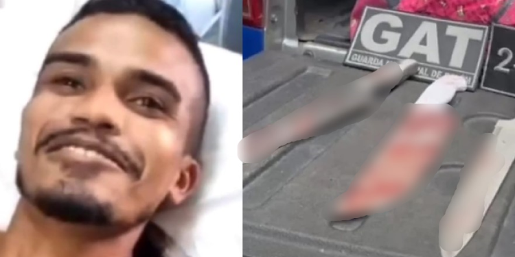 O homem chegou a se ferir, recebeu atendimento e foi para a delegacia. Foto: Reprodução