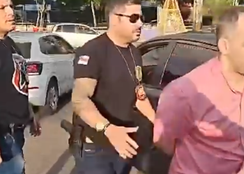 O homem foi preso em plena avenida Brasil, na Compensa. Foto: Reprodução